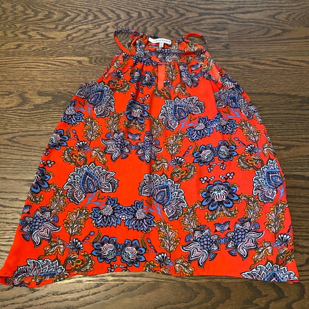 Floral Red Blouse
